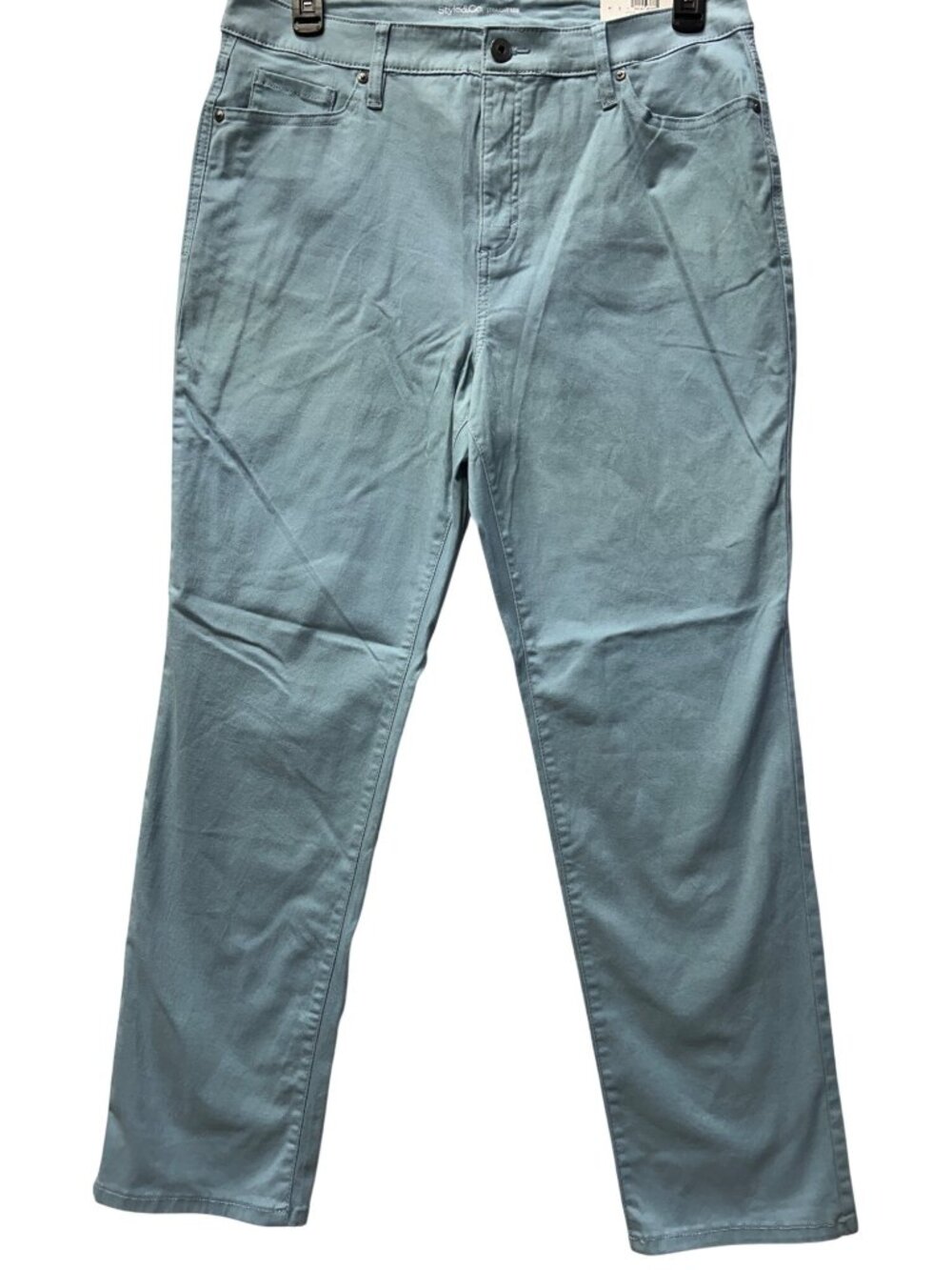 Style & Co Womens Size 16 High-Rise Straight Leg Pants In Breeze Blue
